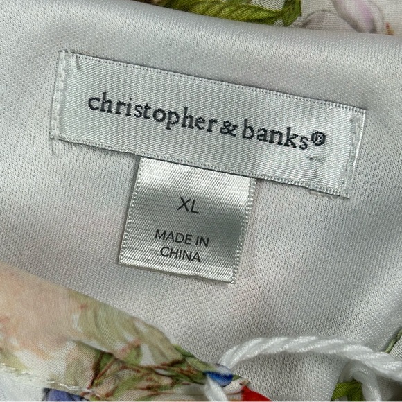 Womens Floral Butterfly Tunic Top Size XL Pullover Long Sleeve Fairy Cottage - Picture 8 of 13